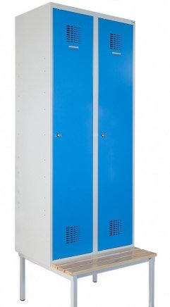 Szafka pracownicza BHP metalowa Sum 420 W z ławką P421 W - 3