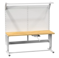 Stół warsztatowy regulowany korbą z tablicą narzędziową (różne warianty)