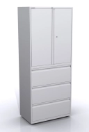 Szafka na dokumenty z drzwiami i szufladami SYC08/36D/3