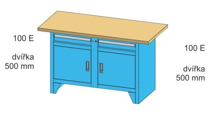 Stół warsztatowy z kontenerkami PS 1-3 - 2