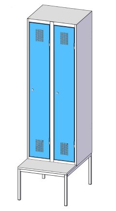 Szafa dwudrzwiowa z ławką XS62B-17 - 5