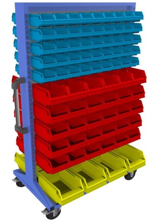 Mobilny panel dwustronny z wyposażeniem PSZ_22_B_VAR_3