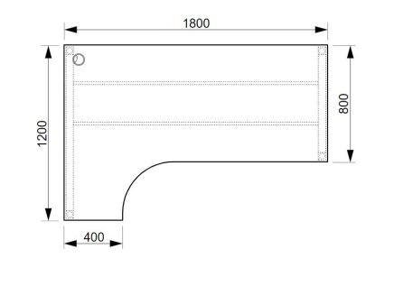 Biurko biurowe Hobis Ergo UEO1800P - 2