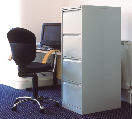 Metalowa szafka na dokumenty A4 z 4 szufladami - przegródki w komplecie - Bisley BS4E/FLS - 9