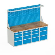 Stół warsztatowy z tablicą perforowaną i kontenerkami HD_204443_FP