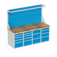 Stół warsztatowy z z tablicą perforowaną i kontenerkami HD_205534_FP