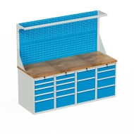 Stół warsztatowy z z tablicą perforowaną i kontenerkami HD_205534_FP