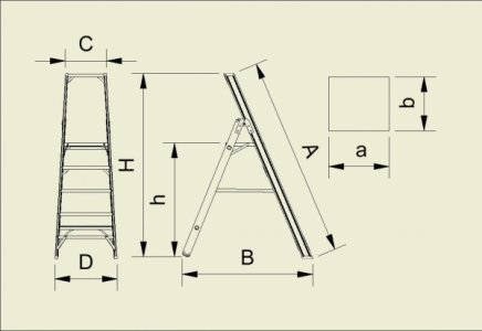 Drabina aluminiowa 6-stopniowa łącznie z podestem Forte 9306 - 2