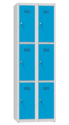 Szafka metalowa z sześcioma drzwiami XS66-18