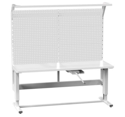 Stół regulowany korbą z tablicą perforowaną