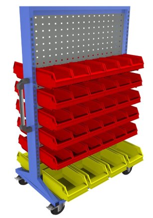 Mobilny panel dwustronny z wyposażeniem PSZ_22_B_VAR_6