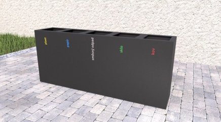 Kosz do segregacji odpadów zewnętrzny stalowy Steel V - 3