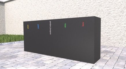 Kosz do segregacji odpadów zewnętrzny stalowy Steel V - 2