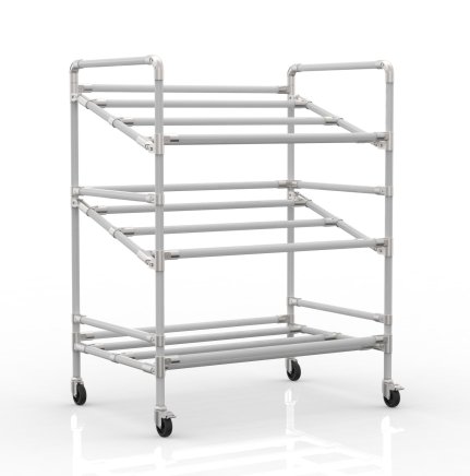 Wózek z półkami na skrzynki, szerokość 972 mm, 24040230