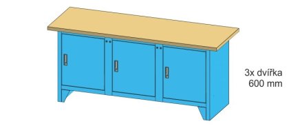 Stół warsztatowy z kontenerkami PS 2-5 - 2