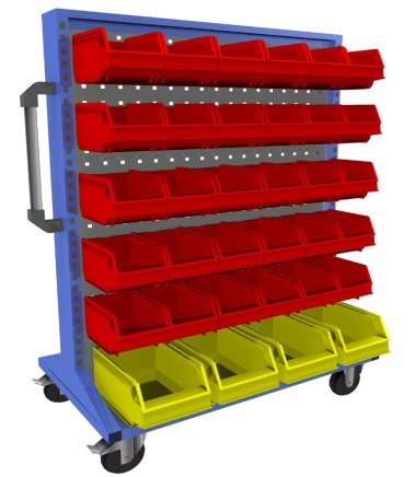 Mobilny panel dwustronny z wyposażeniem PSZ_21_B_VAR_6