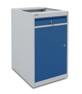 Podstawowy kontener warsztatowy z drzwiami i szufladą