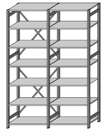 Metalowy regał dostawiany CLIP RAL typ 67943 - 4