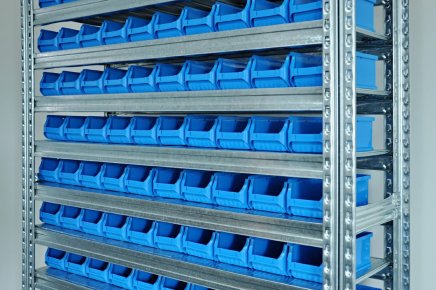 Bezśrubowy regał półkowy 1972 x 1124 x 330 mm z plastikowymi pojemnikami 877851019_VAR_2 - 4