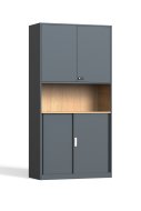 Szafa biurowa metalowa 1800 x 900 x 390 mm z drzwiami skrzydłowymi i przesuwnymi HDW-C-K04