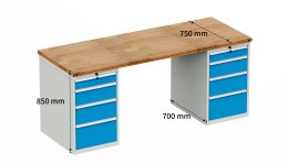 Stół warsztatowy z kontenerkami HD_1544