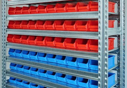 Bezśrubowy regał półkowy 1972 x 1124 x 330 mm z plastikowymi pojemnikami 877851019_VAR_6 - 4