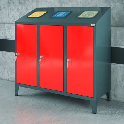 Kosz potrójny na odpady sortowane MPO 03kkr - 2