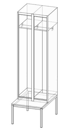 Szafa dwudrzwiowa z ławką XS82B-17 - 7