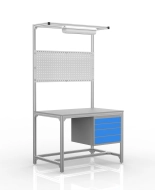 Stół warsztatowy z profili aluminiowych, 4 szuflady (różne warianty)