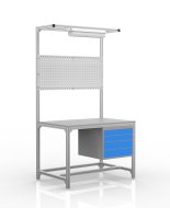 Stół warsztatowy z profili aluminiowych, 4 szuflady (różne warianty)