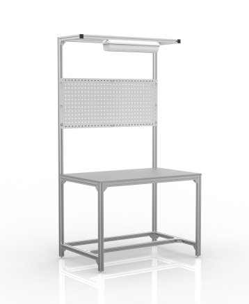 Stół warsztatowy z profili aluminiowych z nadstawką (różne warianty)