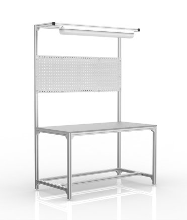 Stół warsztatowy z profili aluminiowych z nadstawką (różne warianty)