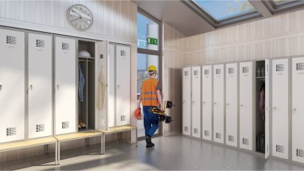 Szafka pracownicza BHP metalowa Sum 430 W z ławką P431 W - 5