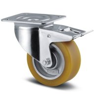 Koło skrętne brązowe z hamulcem całkowitym i płytką montażową (4 modele)