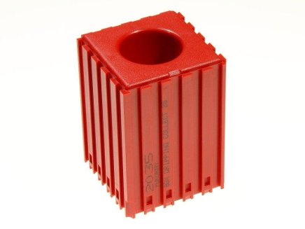 Plastikowy stojak do przechowywania tulei zaciskowych o średnicy 28 mm