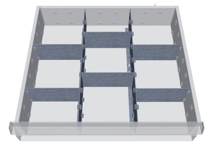 Metalowy podział szuflad 146-139B