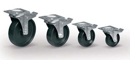 Koło polipropylenowe o średnicy 125 mm, skrętne z hamulcem - 1