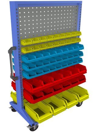 Mobilny panel dwustronny z wyposażeniem PSZ_22_B_VAR_4